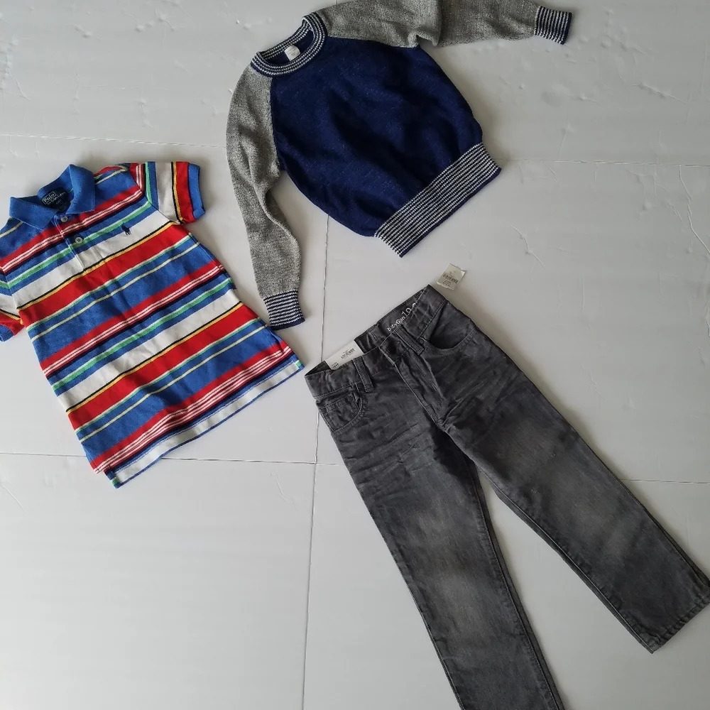 Ralph Lauren,Crewcuts and NWT Gap Jeans  Lot of 3 boys clothes Sz. 4